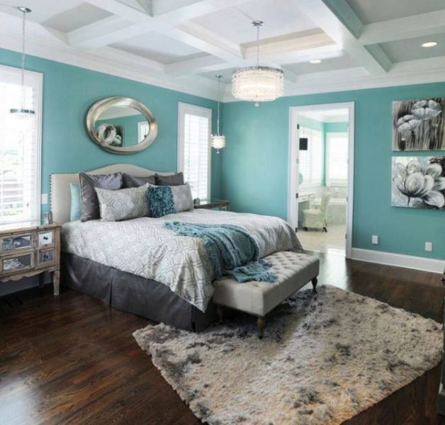 turquoise wall decor living room